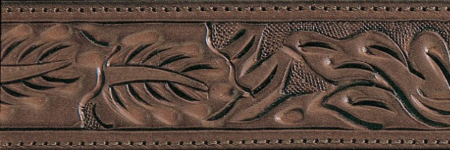 Chocolate Floral Hand Tooled Leather Belt Strap