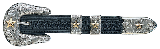 Vogt Silversmiths 3/4" Pecos Gold Star Belt Buckle
