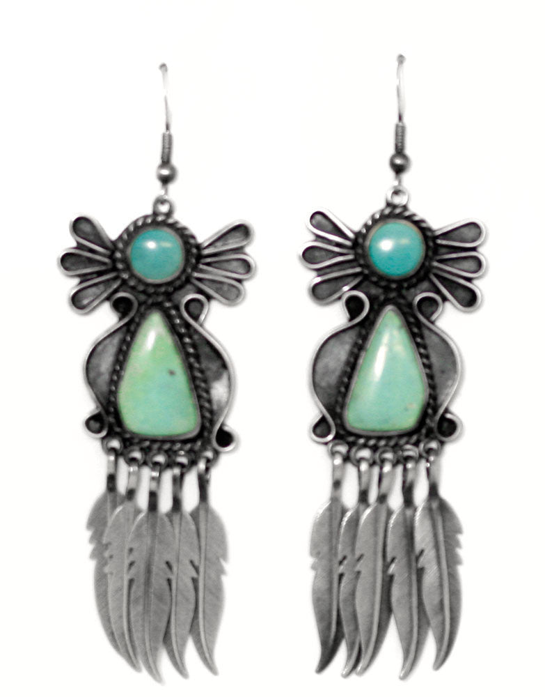 Traditional Sterling Silver Turquoise Earrings