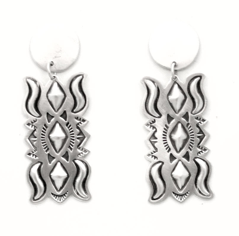 Traditional Brushed Sterling Silver Earrings