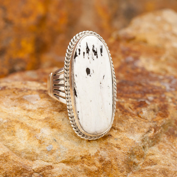 white buffalo jewelry howlite jewelry calcite jewelry ring