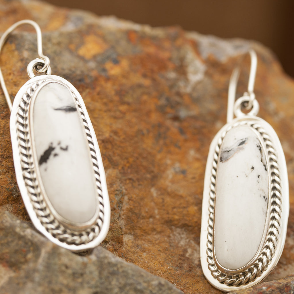 White Buffalo Equator Earrings