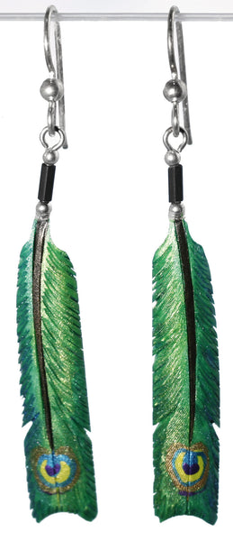 Peacock | Bone Feather Earrings