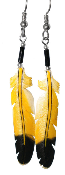 American Red Start Bone Feather Earrings