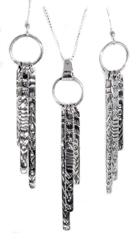 Sterling Silver Pendant and Earring Set