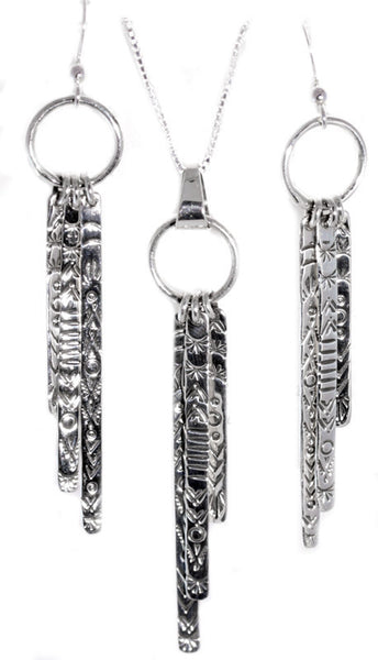 Sterling Silver Pendant and Earring Set