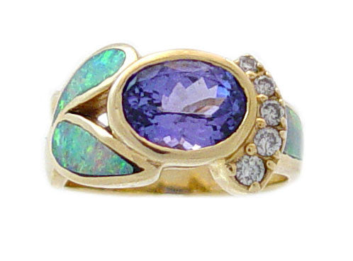14kt Gold Tanzanite and Diamond Ring - GLC663