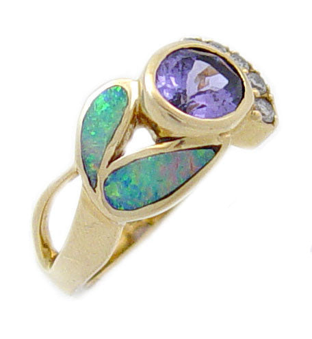14kt Gold Tanzanite and Diamond Ring - GLC663