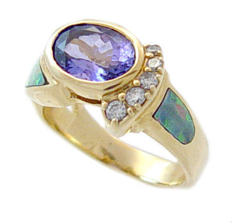 14kt Gold Tanzanite and Diamond Ring - GLC663