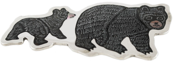 Zuni Bear Pin - Sterling Silver