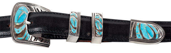 GL Miller Turquoise & Opal 1" Ranger Belt Buckle