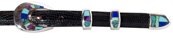 Supersmith Sugulite, Lapis & Turquoise 3/4" Inlaid Ranger Belt Buckle