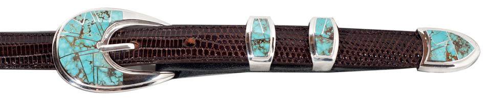 Supersmith Elegant Turquoise 1" Inlaid Ranger Belt Buckle