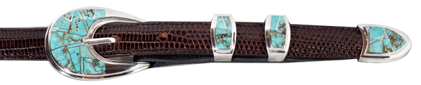 Supersmith Elegant Turquoise 1" Inlaid Ranger Belt Buckle