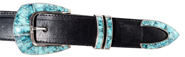BG Mudd Chinese Turquoise 1"1/4 Inlaid Ranger Belt Buckle