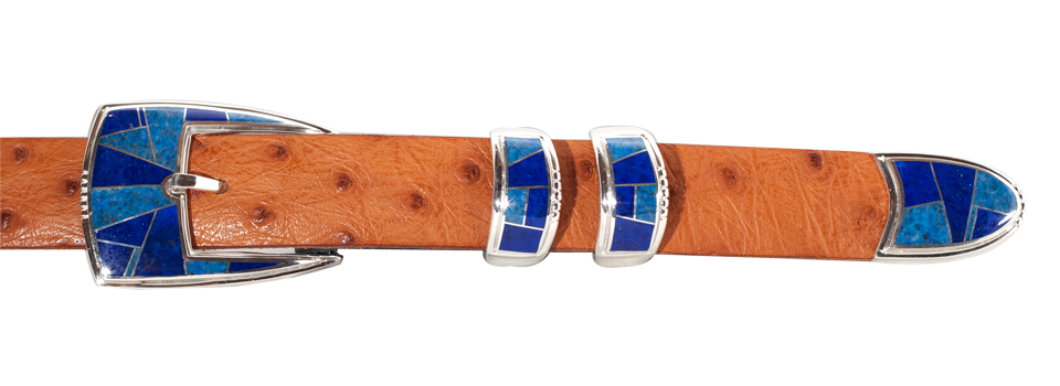 Supersmith Denim & Dark Lapis 1" Inlaid Ranger Belt Buckle