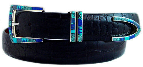 BG Mudd Turquoise & Lapis 1"1/4 Ranger Belt Buckle Set
