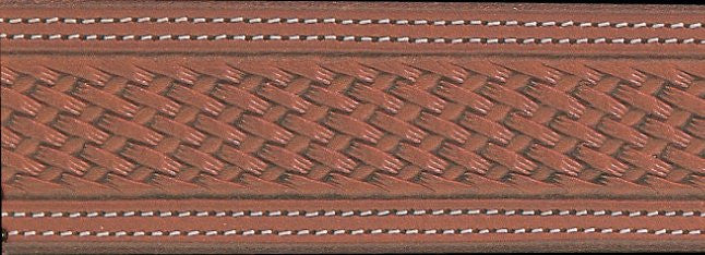 Russet Basket Hand Tooled Leather Belt Strap