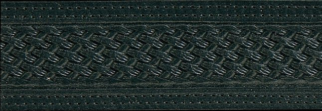 Black Basket Hand Tooled Leather Belt