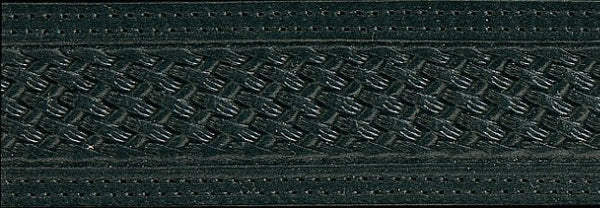 Black Basket Hand Tooled Leather Belt