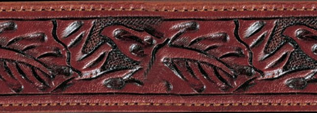 Saddle Brown Floral Hand Tooled Leather Belt Strap
