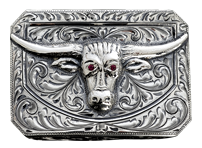 Vogt Silversmiths Centennial Longhorn Trophy 2 1/4"Belt Buckle