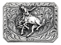 Vogt Silversmiths Centennial Rodeo Trophy 2 1/4" Belt Buckle