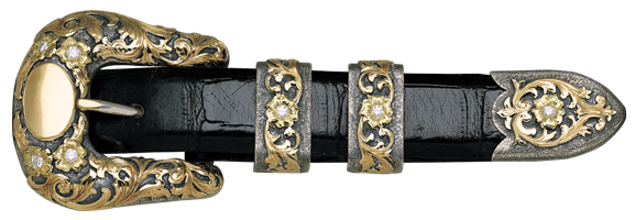 Vogt Silversmiths 1" Chet Vogt Diamond Sorrel Belt Buckle