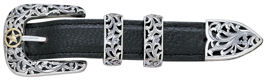 Vogt Silversmiths 1" Chet Vogt Filigree Star Belt Buckle