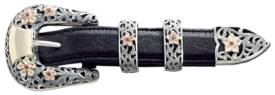 Vogt Silversmiths 1" Chet Vogt Wildflower Belt Buckle