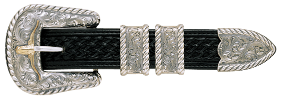 Vogt Silversmiths 1" Longhorn Lawnman Belt Buckle