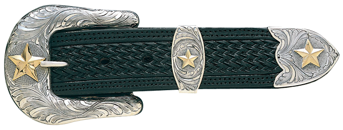 Vogt Silversmiths 1 1/2" Pecos Gold Star Buckle