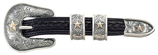 Vogt  Silversmiths 3/4" Wired Edge Gold Trail Boss Belt Buckle