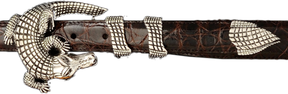 Alexander Kalifano Sterling Silver 1" Crocodile Belt Buckle