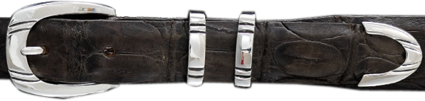 Alexander Kalifano Sterling Silver 1" M. Martin Belt Buckle