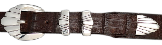 Alexander Kalifano Sterling Silver 1" Clinton Belt Buckle