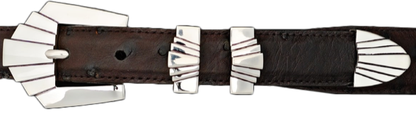 Alexander Kalifano Sterling Silver 1" Deco Belt Buckle