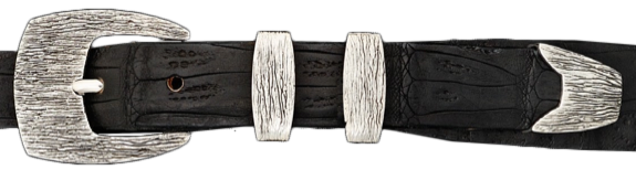 Alexander Kalifano Sterling Silver 1" New Yorker Brushed Buckle