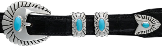 Alexander Kalifano Turquoise 3/4" Chief Belt Buckle