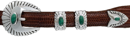 Alexander Kalifano Malachite 3/4" Chief Belt Buckle