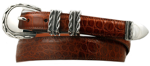 Alexander Kalifano White Bronze 1" Braid Belt Buckle