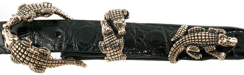 Alexander Kalifano Ancient Bronze 1" Crocodiles  Belt Buckle