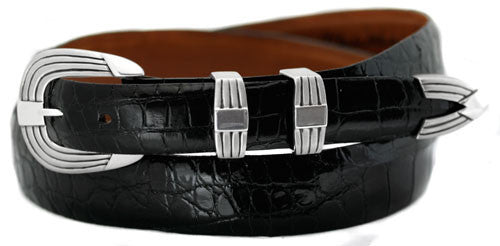 Navajo Sterling Silver 1" Unique Ranger Belt Buckle