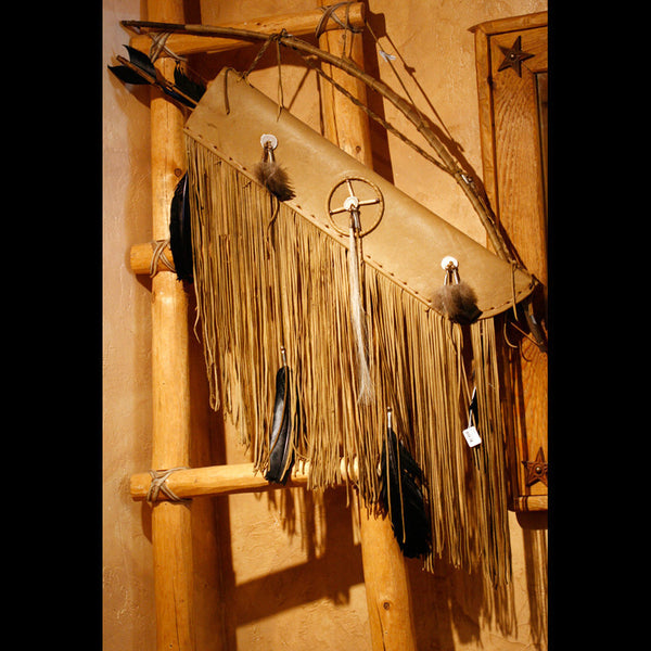 Navajo Buckskin Bow, Arrow, Quiver