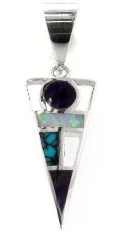 Inlaid Sterling Silver Pendant