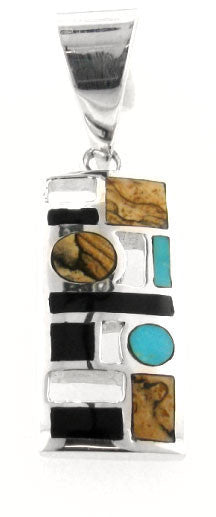 Inlaid Sterling Silver Pendant