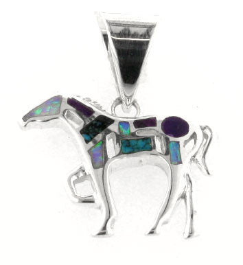Inlaid Sterling Silver Pendant
