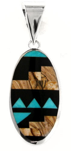 Inlaid Sterling Silver Pendant