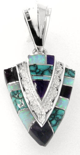 Inlaid Sterling Silver Pendant