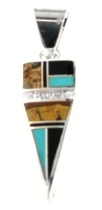 Inlaid Sterling Silver Pendant